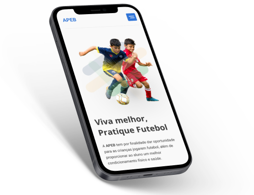 Mockup de um iPhone 12 utilizando o site da Associação